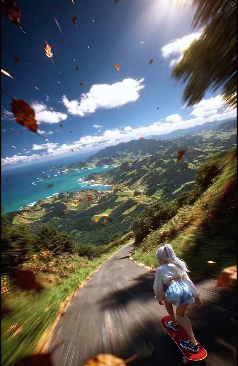 Anime Girl Skateboarding Transformation Prompt