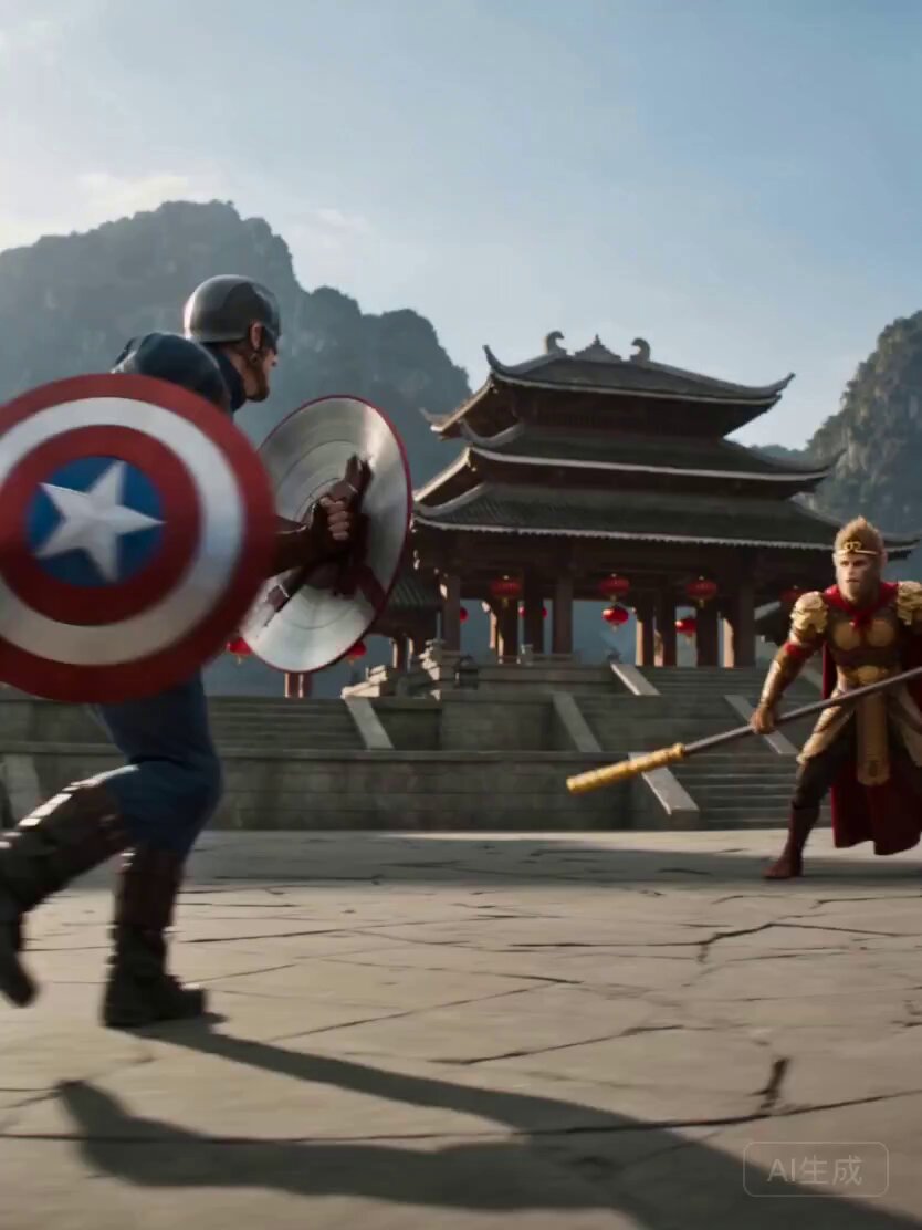 Wukong vs. Captain America Epic Battle